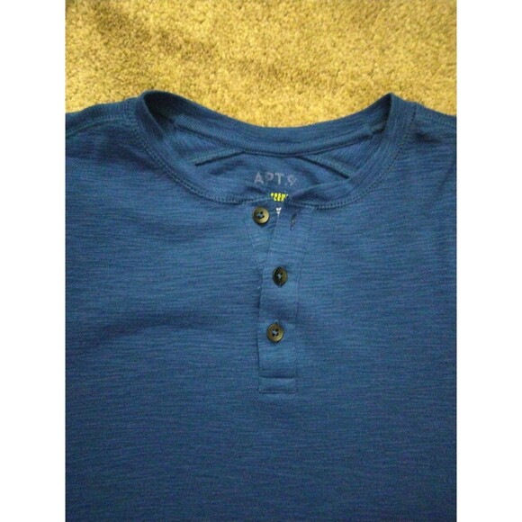 Men's Short Sleeve Henley Medium Blue - Picture 2 of 3